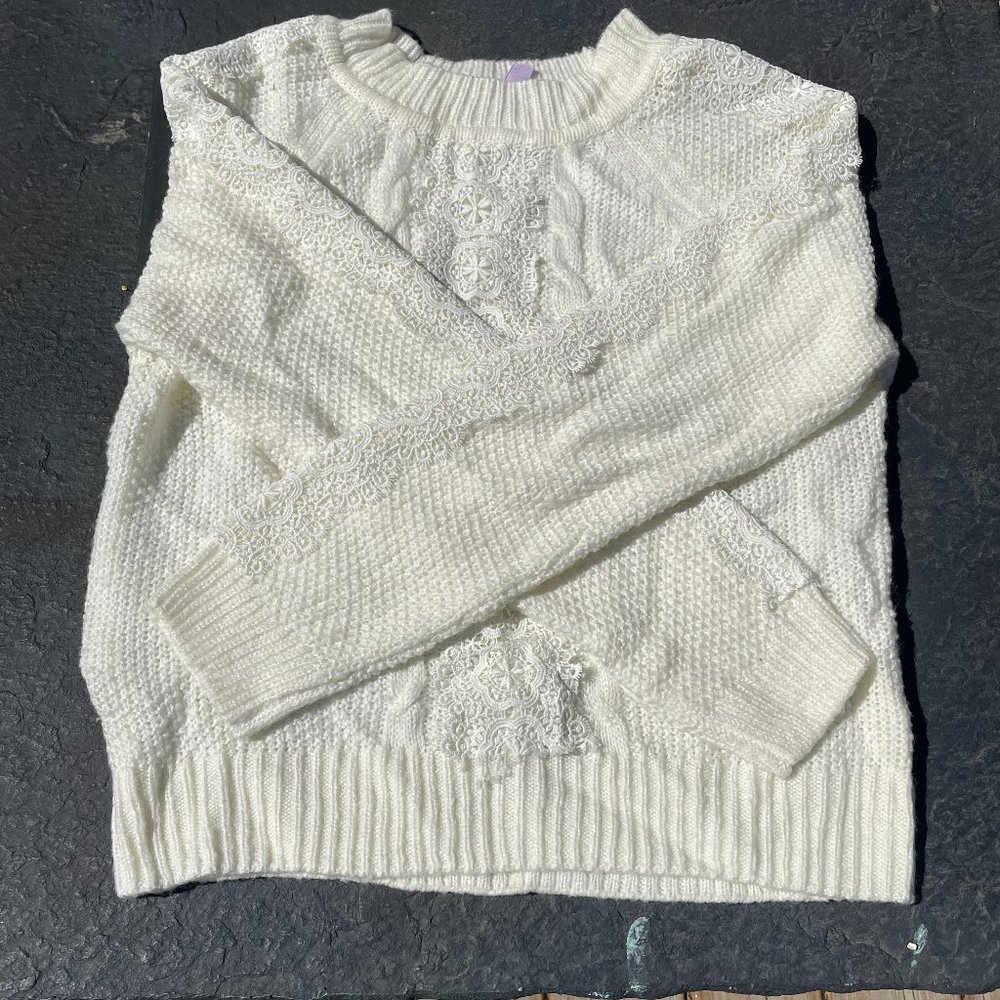 White Lace Sweater